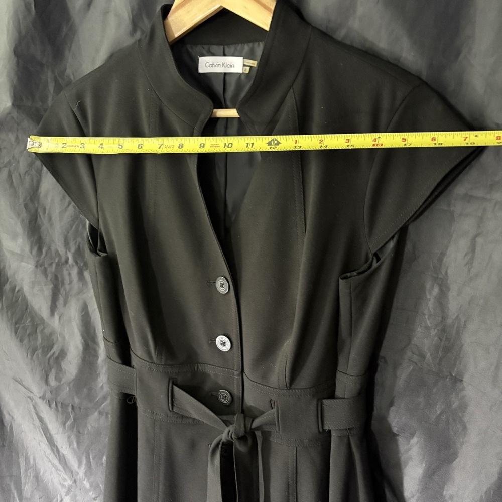 Calvin Klein Little Black Corpcore Semi Formal Elegant Sleeveless Dress Size 10 - Picture 7 of 9